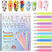 12 Colors Nail Art Pens Set, 1 MM Quick Dry Nail Art Markers Acrylic Paint Pens picture