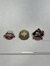 Vintage McDonald's Monopoly/Dr. Pepper / crew Lapel Pin Lot - Nice picture