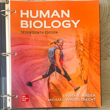 McGraw Hill Human Biology 17th Ed Ringbound Sylvia Mader Windelspecht picture