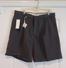 NWT Moda Campia Moda Mens Stain Resistnt Comfort Fit Black Shorts Size 38 picture