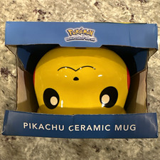 Pokémon Pikachu Figural Molded Ceramic Mug 16 oz Yellow Hand Wash Only picture