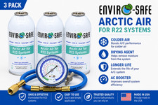 Envirosafe Arctic Air for R22, AC Refrigerant Support, (3) cans and gauge picture