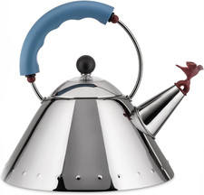 Alessi 9093 - Design Kettle with Handle and Bird-Shaped Whistle, Stainless Steel picture