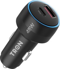 TRON  48W Car Charger Adapter, Fast Charging, Two Port Aluminum Alloy picture