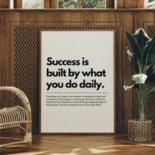 Daily Success Motivational Quote Print Minimalist Office Wall Art picture