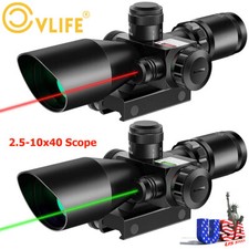 2.5-10x40e Rifle Scope Red & Green Illuminated Hunting Optic Scope w/Laser Sight picture