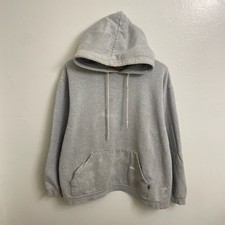 Vintage90s Anchor Blue Grey Pullover Hoodie Faded & Distressed Sweatshirt picture
