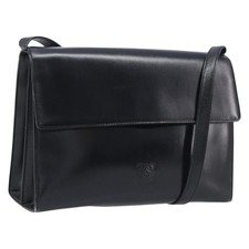 LOEWE Shoulder Bag Leather Black Gold Auth 206752 picture