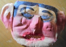 Vintage Gauze Mask -1930s Fraternal Ritual Initiation Folk Art Halloween picture