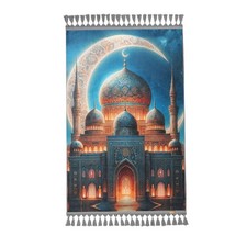 Blue Mosque Prayer Mat Islamic Silky Soft Gebetsteppich Muslim Prayer Rug picture