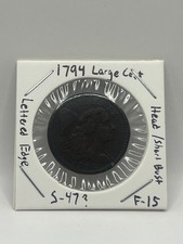 1794 Large Cent Flowing Hair Lettered Edge Possible S-59 F-15 Details picture