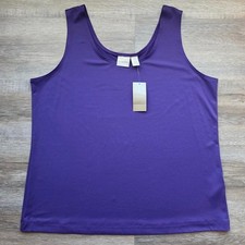 Chicos Himalayan Purple Microfiber Scoop Neck Tank Top Size 3 XL New picture