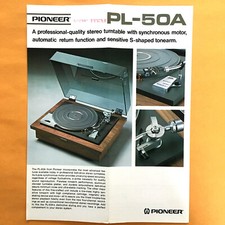 Genuine 1972 Pioneer PL-50A Turntable Sales Brochure - ORIGINAL - picture
