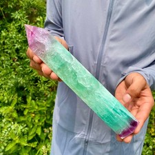 2LB  Natural unique colored fluorite pillar quartz crystal sample picture