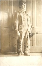 Klemme IA Man in Ragged Clothes c1910s Real Photo Vintage Postcard bhn picture