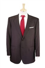 Isaia Napoli for Daniel Cremieux Brown Striped Super 160's Wool Suit 42R picture