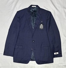 Joseph Abboud Sport Coat Mens 46L Blue Wool 2 Button Modern Fit Union Made USA picture