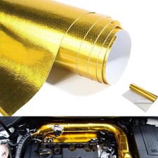 Reflective Exhaust Heat Wrap, Gold Self Adhesive Heat Barrier Insulation Shield picture