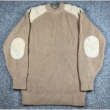 Orvis Bucks County Jacques De Loux Mens Virgin Wool Knit Sweater Tan Size Large picture