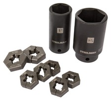 9-Piece Split Die Wheel Stud Repair/Rethreading Kit, Indexing Pins, Steel, Re... picture