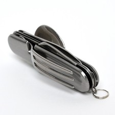 4-in-1 Folding Camping Cutlery Set Eating Utensil Fork Knife Spoon Mess Kit picture