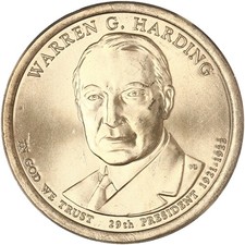 2014 D Presidential Dollar Warren G Harding Choice BU Clad picture