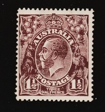 1918 KGV LMW 1½d BROWN MINT UNHINGED BW 86 $30.00 picture