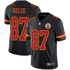 Men's Kansas City Chiefs Black Custom Game Stitched picture
