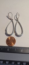 ⛵️Vintage Silver Tone Dangle Earrings #143 picture