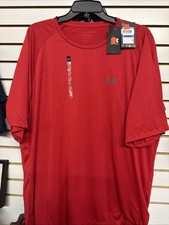 NWT Under Armour Men's Active Tech 2.0 Short Sleeve Tee Size L Red picture