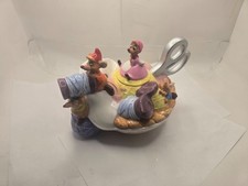 Vintage Walt DISNEY Rare Cinderella and Mice Sewing Basket ceramic Teapot  picture