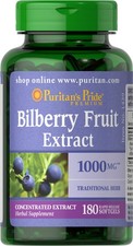 Puritan's Pride Bilberry 1000 mg - 180 Softgels picture
