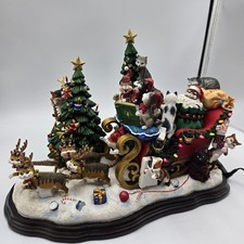 Vtg Danbury Mint Comical Cats Christmas Sleigh Gary Patterson Rare Working HTF picture