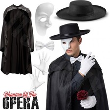 Phantom of the Opera Full Costume Set Masquerade Broadway Cosplay Accessories picture