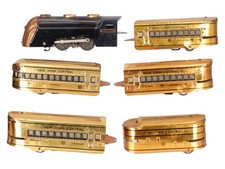 Marx O Vintage Mercury New York Central Tinplate Copper Passenger Train Set picture