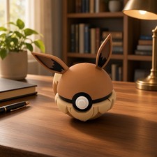 #0133 Eevee Themed Pokeball, 3D Printed, Pokemon Collectable picture
