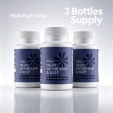 3 PACK Night Metabolism & Sleep Support Dietary Supplement Capsules 180 Capsules picture