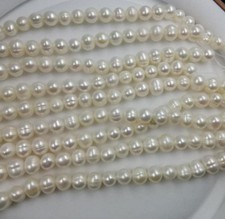 Wholesale 10 Strands Genuine 7-8mm Freshwater Cultured Pearl Loose Beads 15'' picture