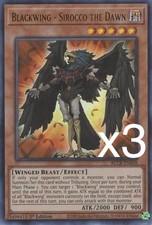 3X Yugioh Blackwing - Sirocco the Dawn BLCR-EN058 Ultra Rare 1st Edition NM picture