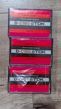 Lot Of 3 TDK D-C180 Long Play Blank Audio Cassette Tape 1977 Open Never Used  picture
