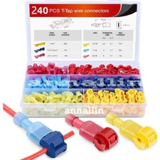 240/60psc T-Taps Wire Terminal Connectors Insulated Quick Splice Combo Kit Lot picture