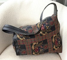 RARE Vintage Showline Chicago Tapestry Plaid Tartan Golf Back Sack USA Made picture
