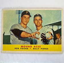 Topps 1958 #334 Mound Aces Bob Friend Billy Pierce MLB Baseball Card picture