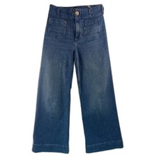 Maeve Jeans Womens sz 25 Blue Colette Wide Leg High Rise Stretch Denim Anthro picture