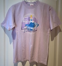 Vintage Y2K Disney Store Cinderella Storybook Lavender T Shirt Kids Large Fits A picture
