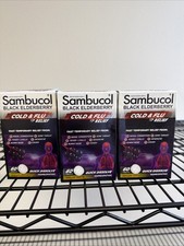 Lot of 3~ Sambucol Black Elderberry Cold & Flu Relief ~ 180 Tablets Exp 11/2027 picture