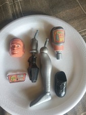 Vtg 1976 Kenner Six Million Dollar Man Maskatron Parts Lot Oscar Mask Claw Arm picture