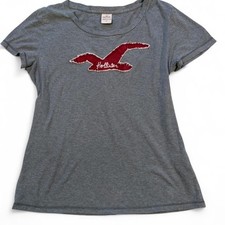 Hollister-co Women's Grey T-shirt picture