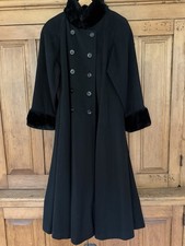 Marvin Richard’s Long Black Wool Coat Size 4 Excellent Condition picture
