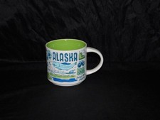 Starbucks Alaska Been There Series Coffee Mug 14 oz Blue Green Salmon Denali picture